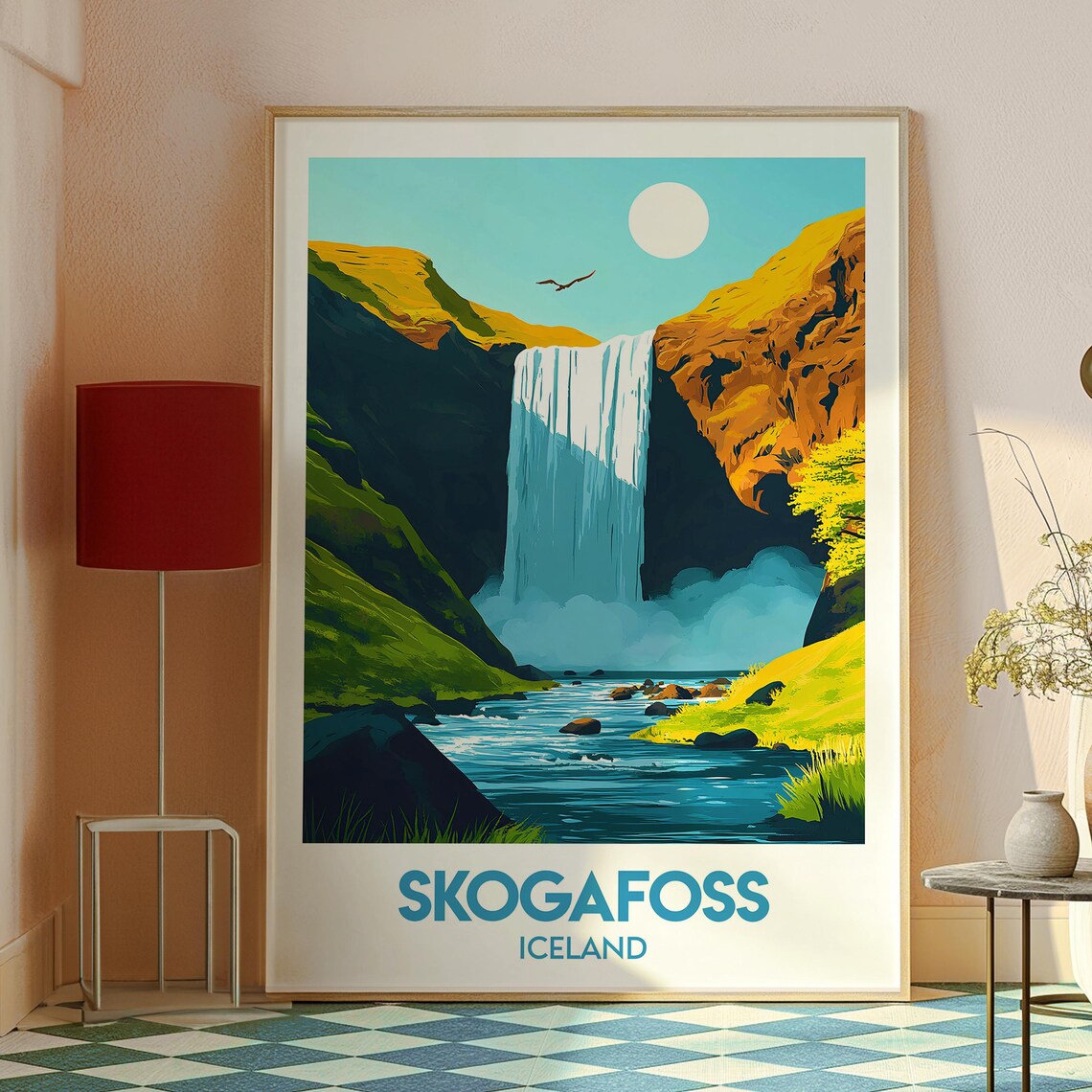 Skogafoss Iceland Waterfall Travel Poster - Image 3