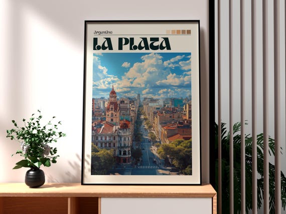 La Plata Travel Print Argentina Wall Art Buenos Aires Poster Gift For Traveller