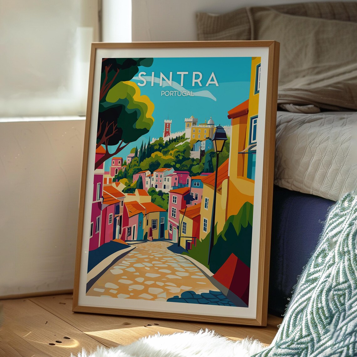 Sintra Portugal Colorful Street Hilltop Palace Fairytale Travel Poster - Image 3