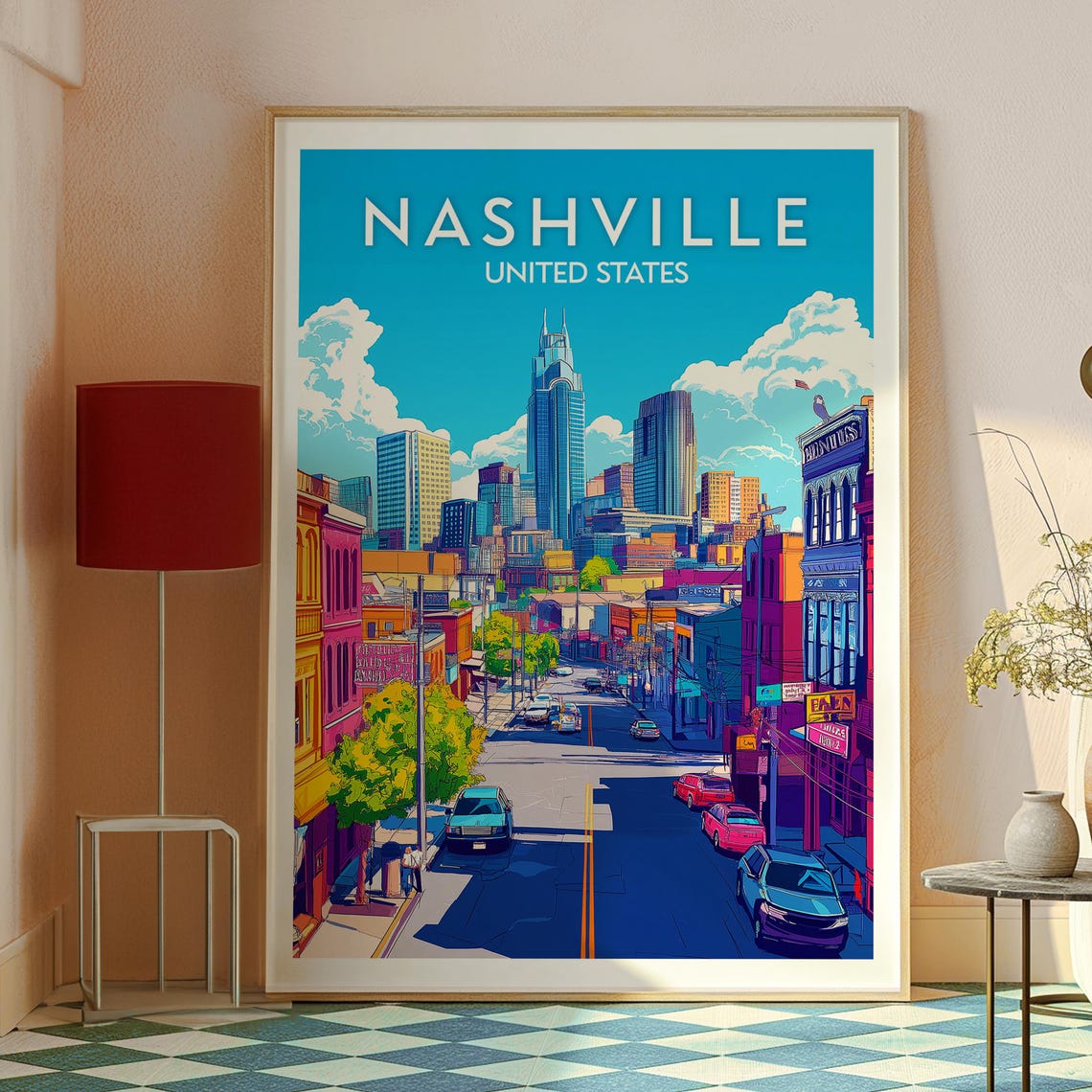 Nashville Print Tennesse Wall Art Us State Poster Country Music Usa Travel City Tennessee - Image 2