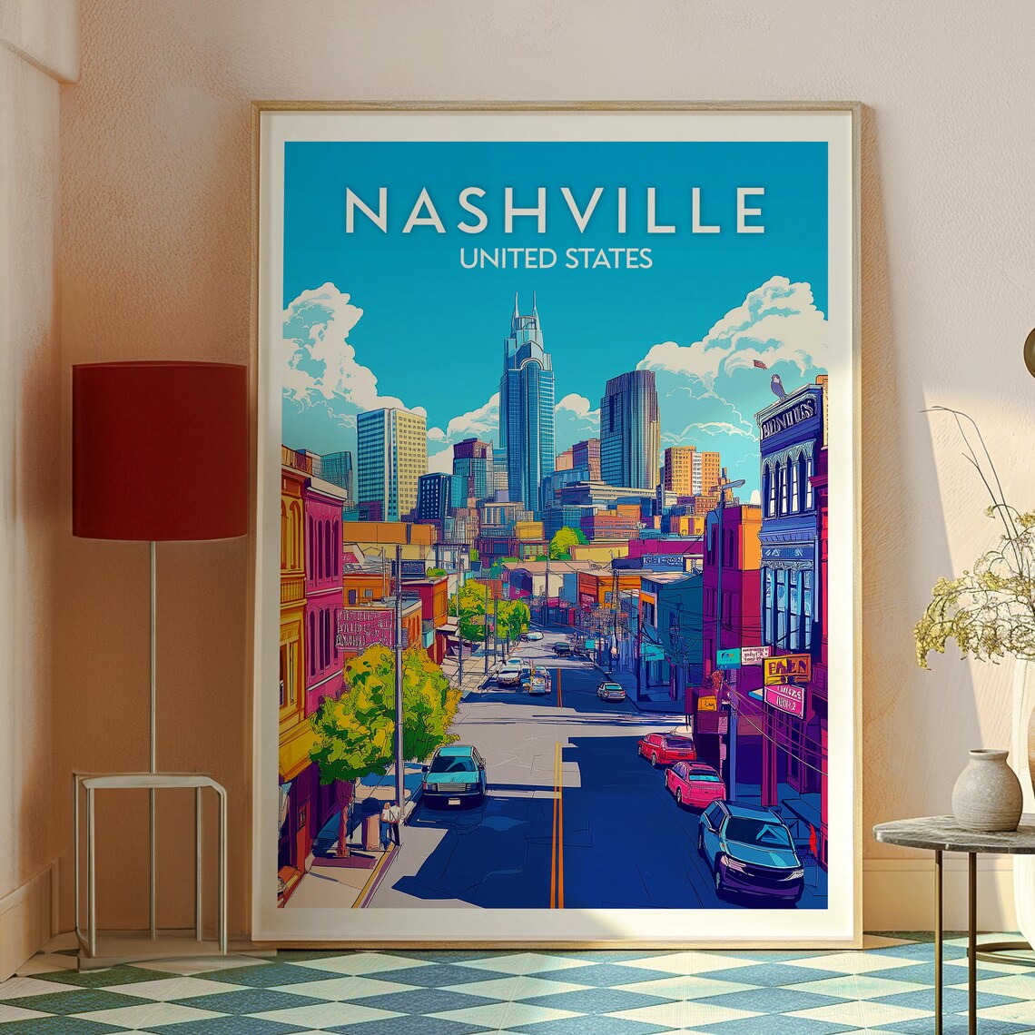 Nashville Tennessee Music City Downtown Skyline Street Poster - Image 2