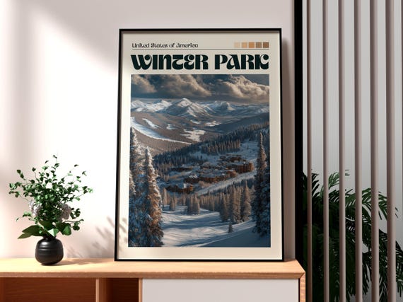 Winter Park Poster Colorado Skiing Art Usa Wall Resort