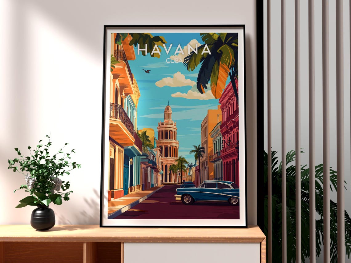 Havana Travel Print Wall Art Poster La Habana Cuban
