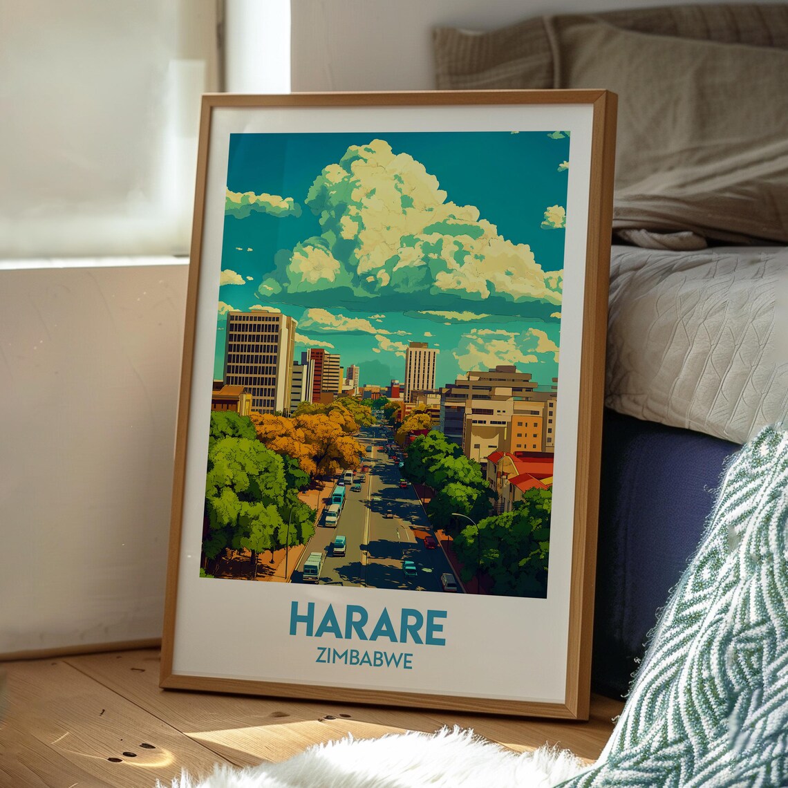 Harare Zimbabwe City Travel Poster - Image 3