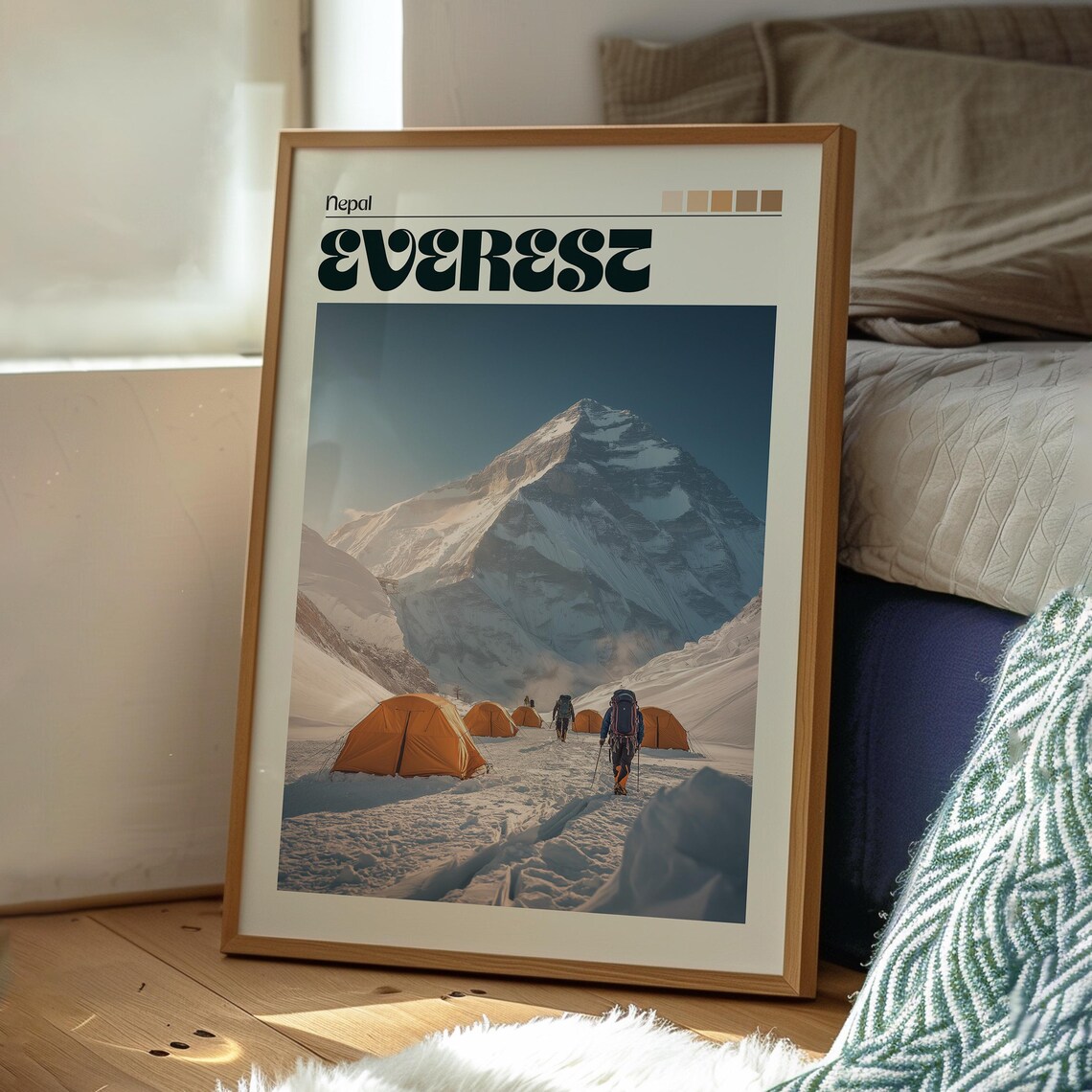 Mount Everest Nepal Base Camp Tents Expedition Snow Peak Poster - Image 3