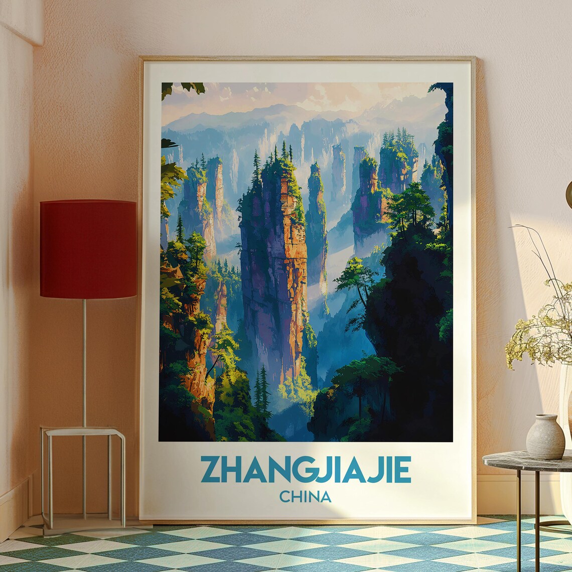 Zhangjiajie China Towering Sandstone Peaks Forest Travel Poster - Image 2