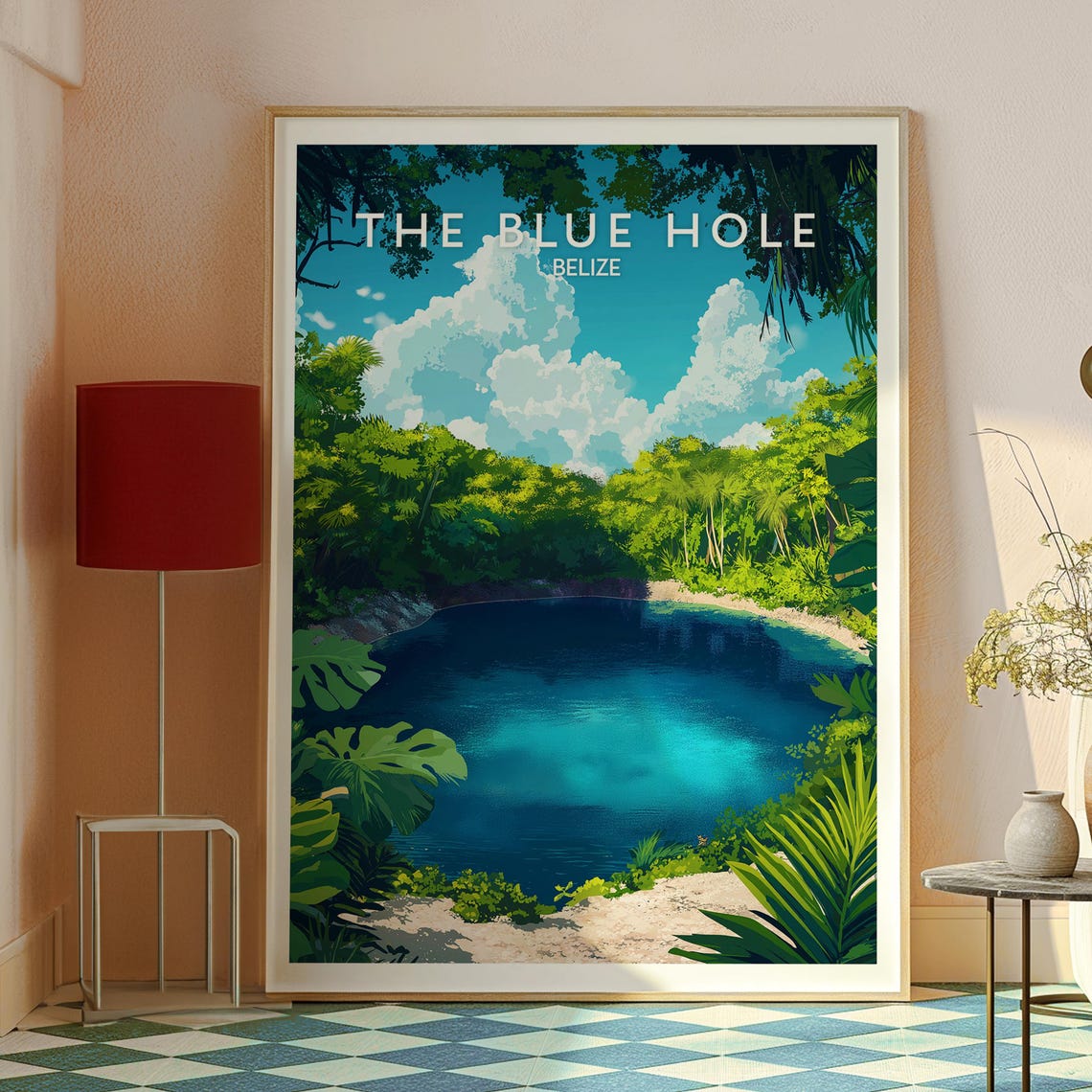 The Blue Hole Print Belize Wall Art Coast Travel Central America - Image 2