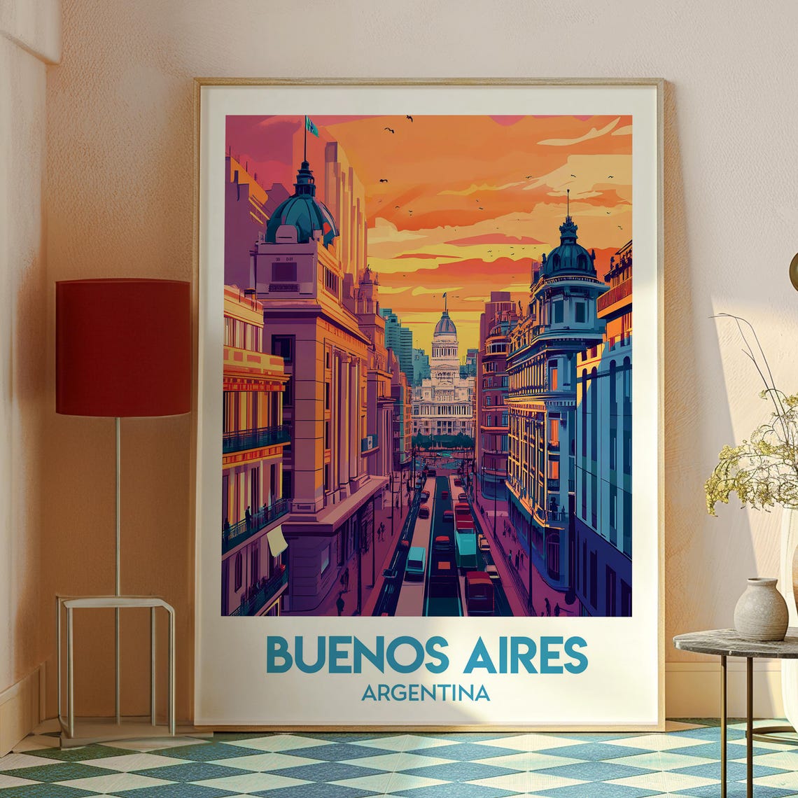 Buenos Aires Argentina Sunset Boulevard Grand Avenue Travel Poster - Image 2