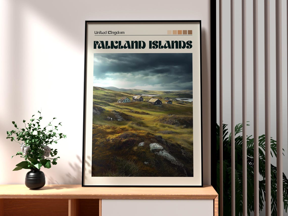 Falkland Islands Print Islas Malvinas Wall Art British Overseas Territory Poster Sea Lion