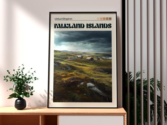 Falkland Islands Print Islas Malvinas Wall Art British Overseas Territory Poster Sea Lion