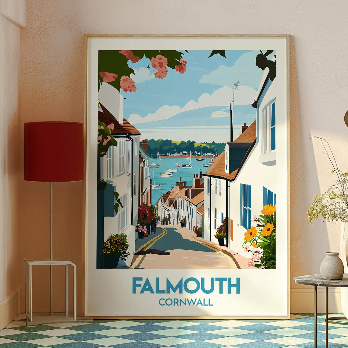 Falmouth Travel Poster, Cornwall Harbour, England - Image 2