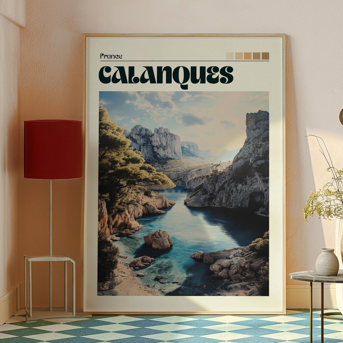 Calanques France Turquoise Cove Limestone Cliffs Travel Poster - Image 2