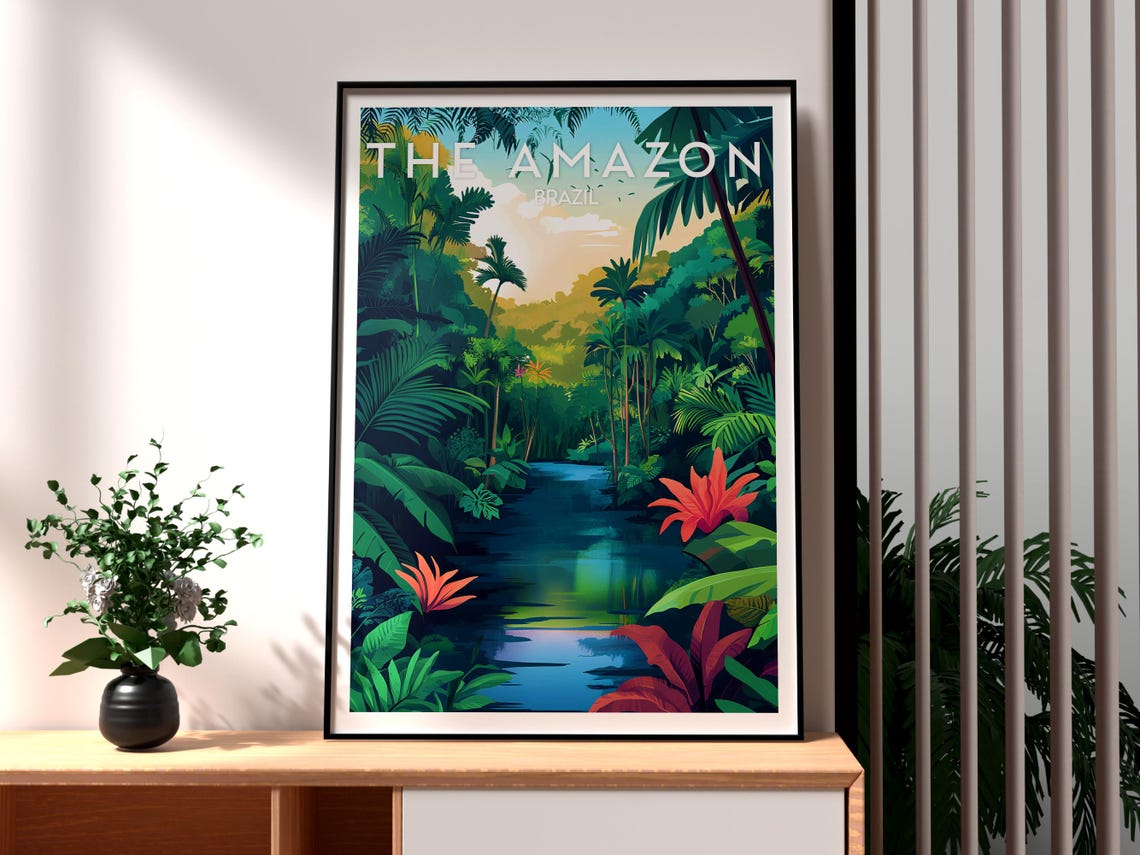 Amazon Rainforest Poster The Wall Art River Print Brazil South America