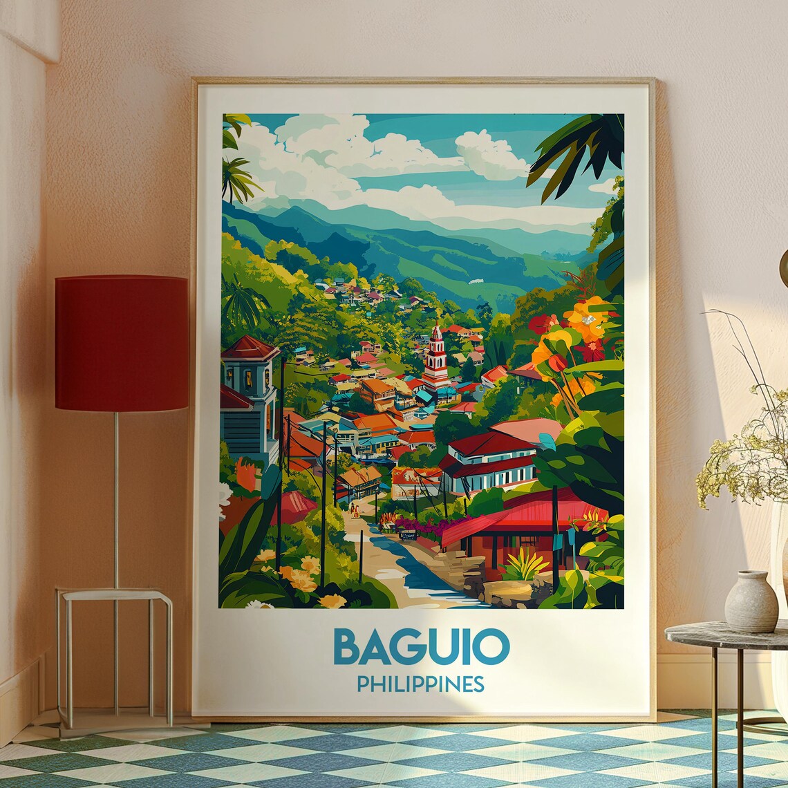 Baguio Philippines Mountain Town Churches Scenic Travel Poster - Image 2