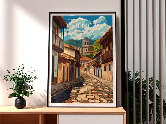 Cuenca Poster Ecuador Art Travel Print Wall Backpacking South America