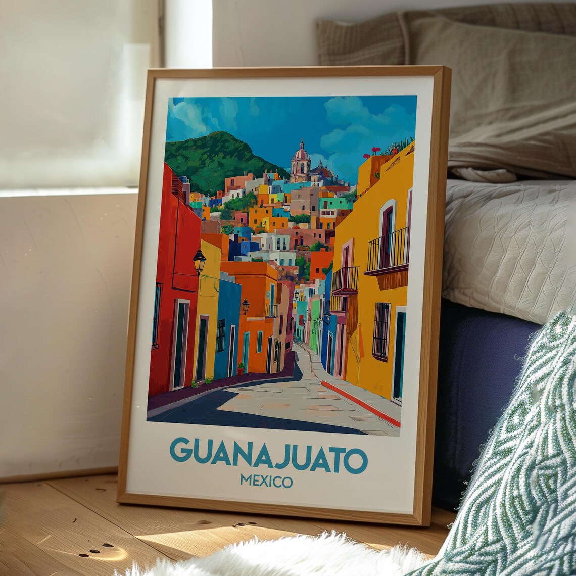 Guanajuato Mexico Vibrant Hillside Colonial Street Travel Poster - Image 3