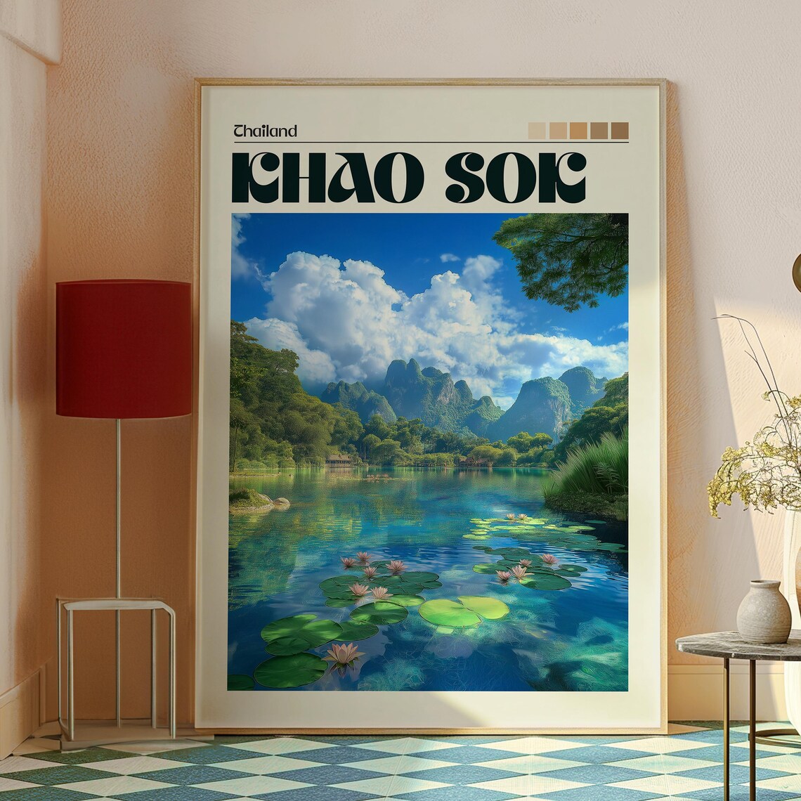 Khao Sok Thailand Emerald Lake Lilies Karst Mountains Nature Poster - Image 2