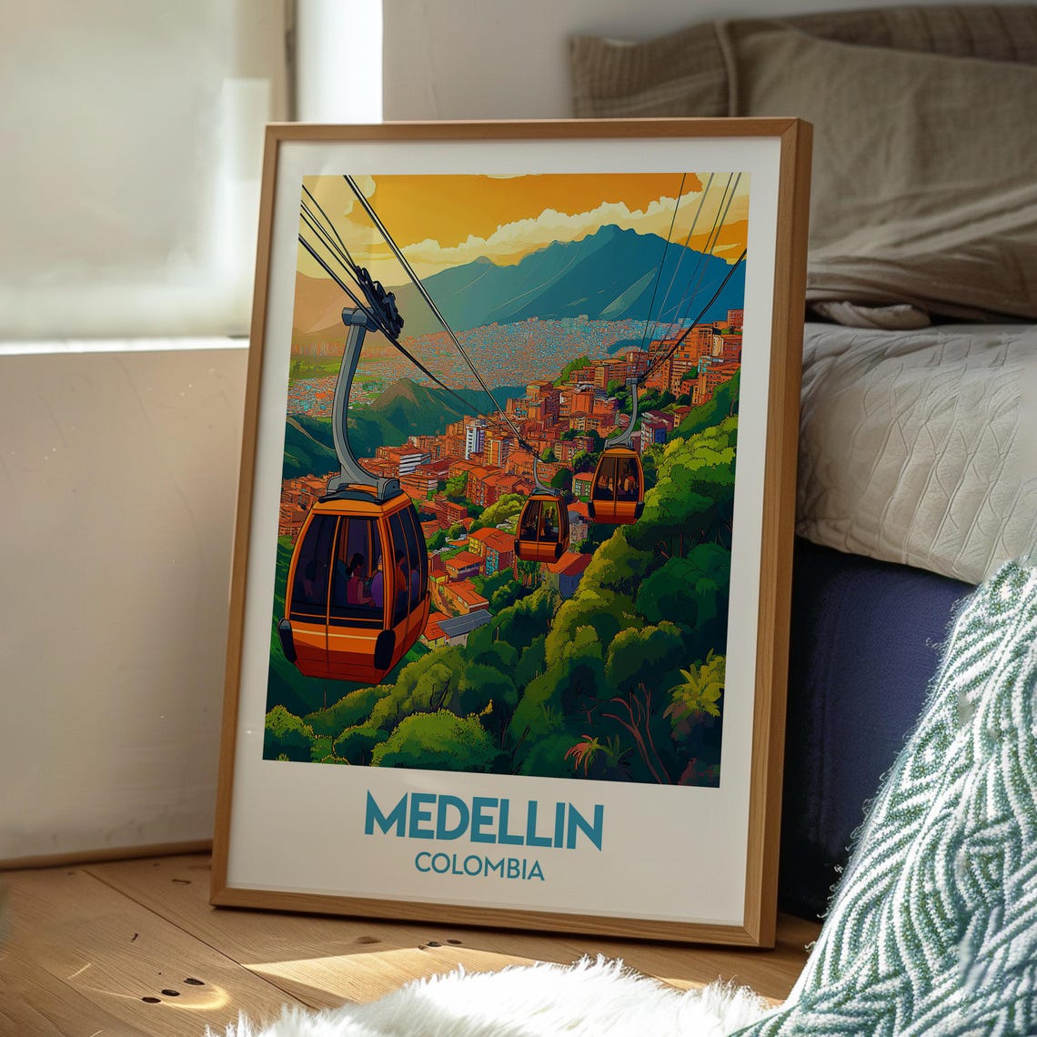 Medellin Poster Art Colombia Travel Print Wall Backpacking South America - Image 3