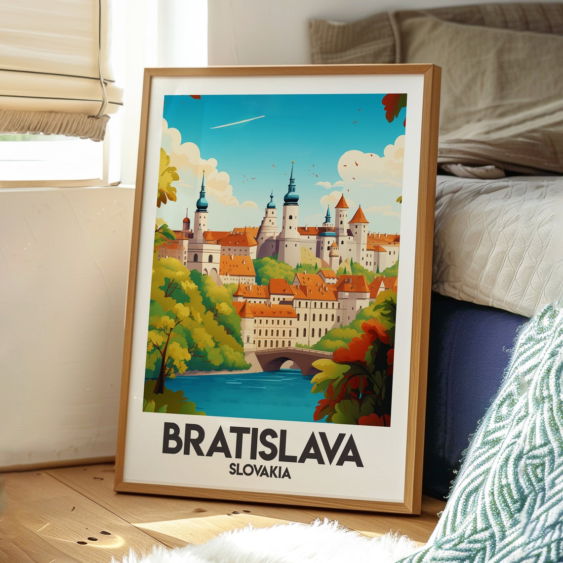 Bratislava Slovakia Castle River Old Town Illustrated Travel Poster - Image 3