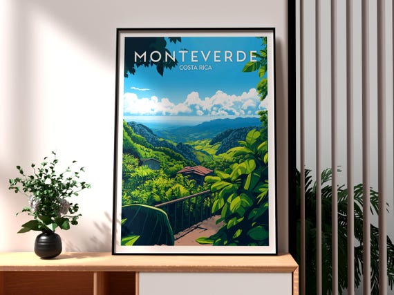 Monteverde Print Costa Rica Wall Art Central America Poster Travel