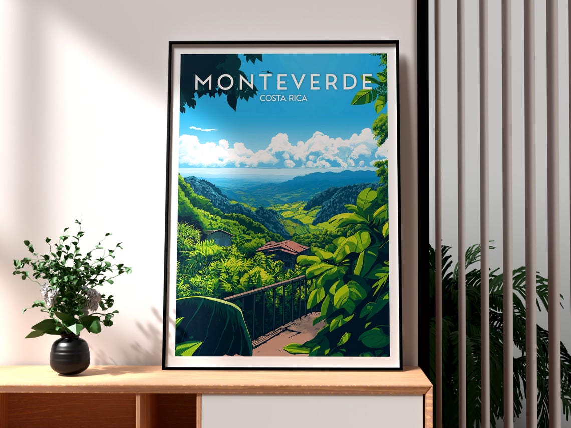 Monteverde Print Costa Rica Wall Art Central America Poster Travel
