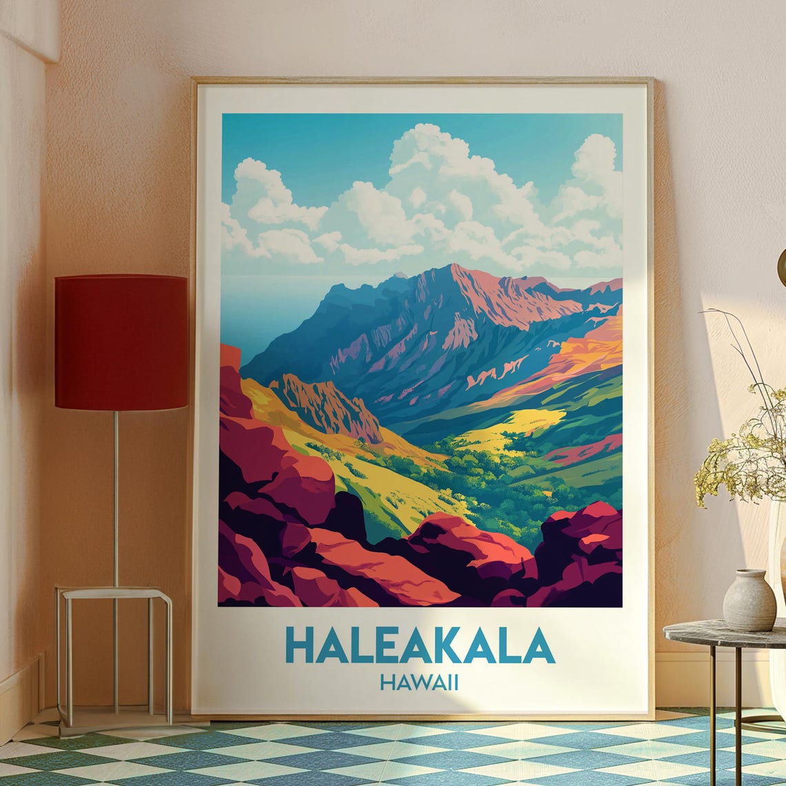 Haleakala Hawaii Volcanic Crater Colorful Valley View Poster - Image 2