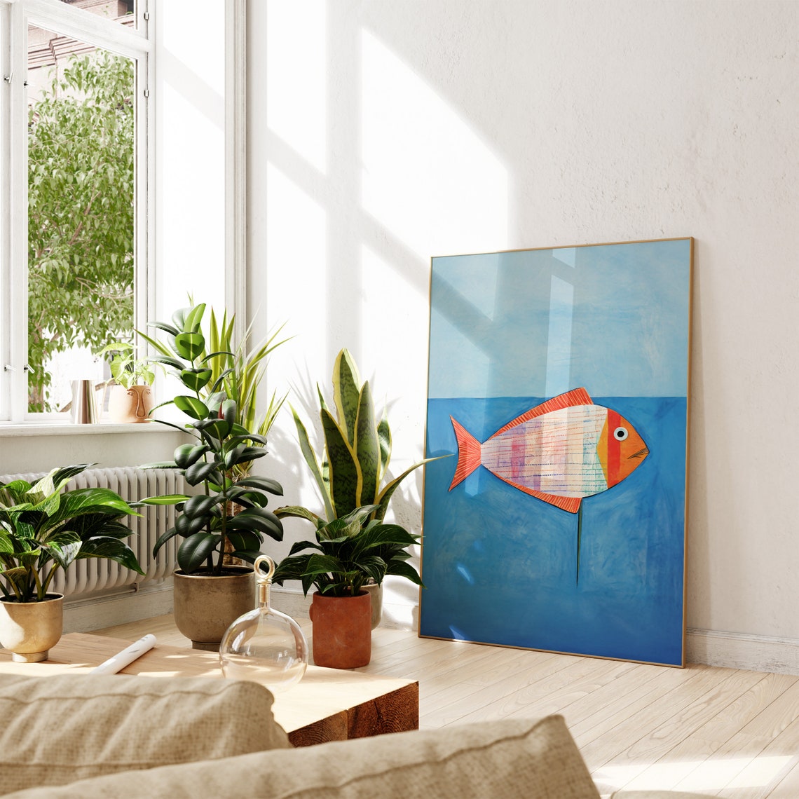 Fish Blue - Contemporary Beach Art Print - Image 3