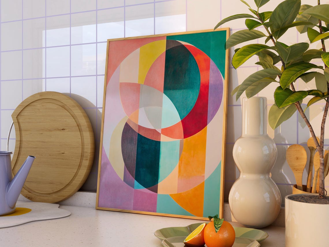 Mid Century Modern Geometric Art Print - Image 4