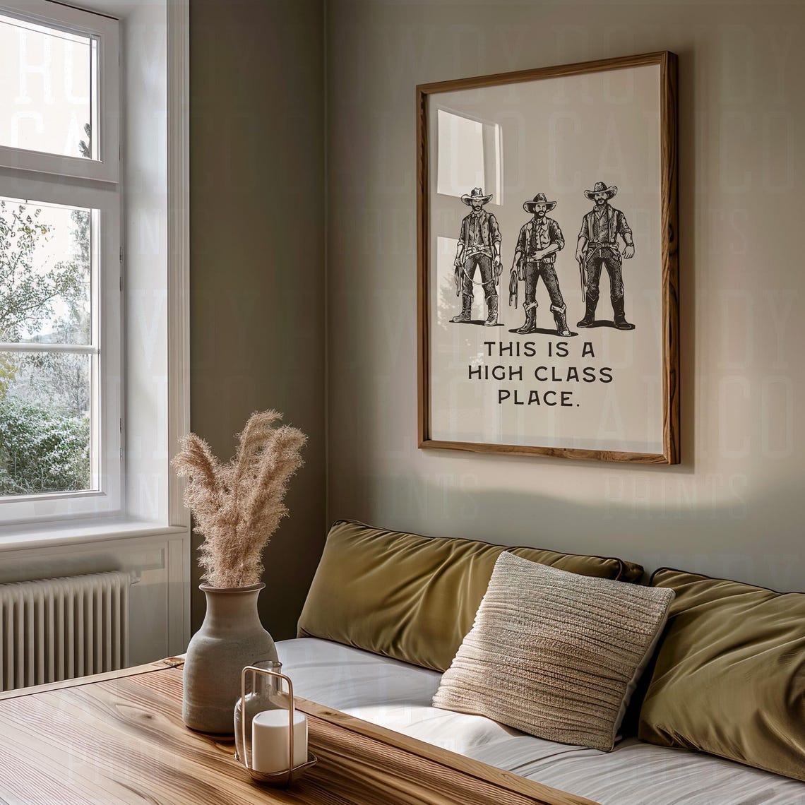 Three Cowboys This Is A High Class Place Vintage Western Poster