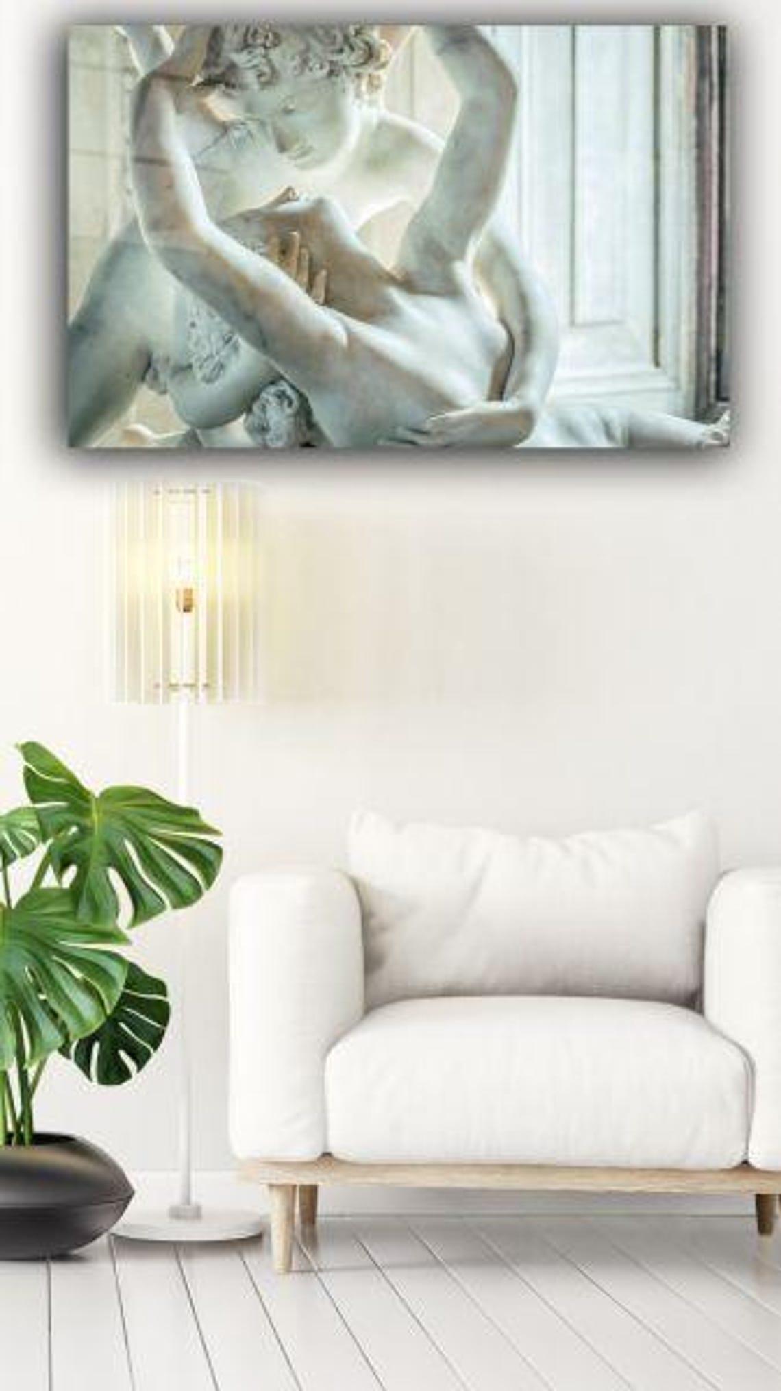 Classical Marble Statue Lovers Embrace Romantic Sculpture Poster - Image 3