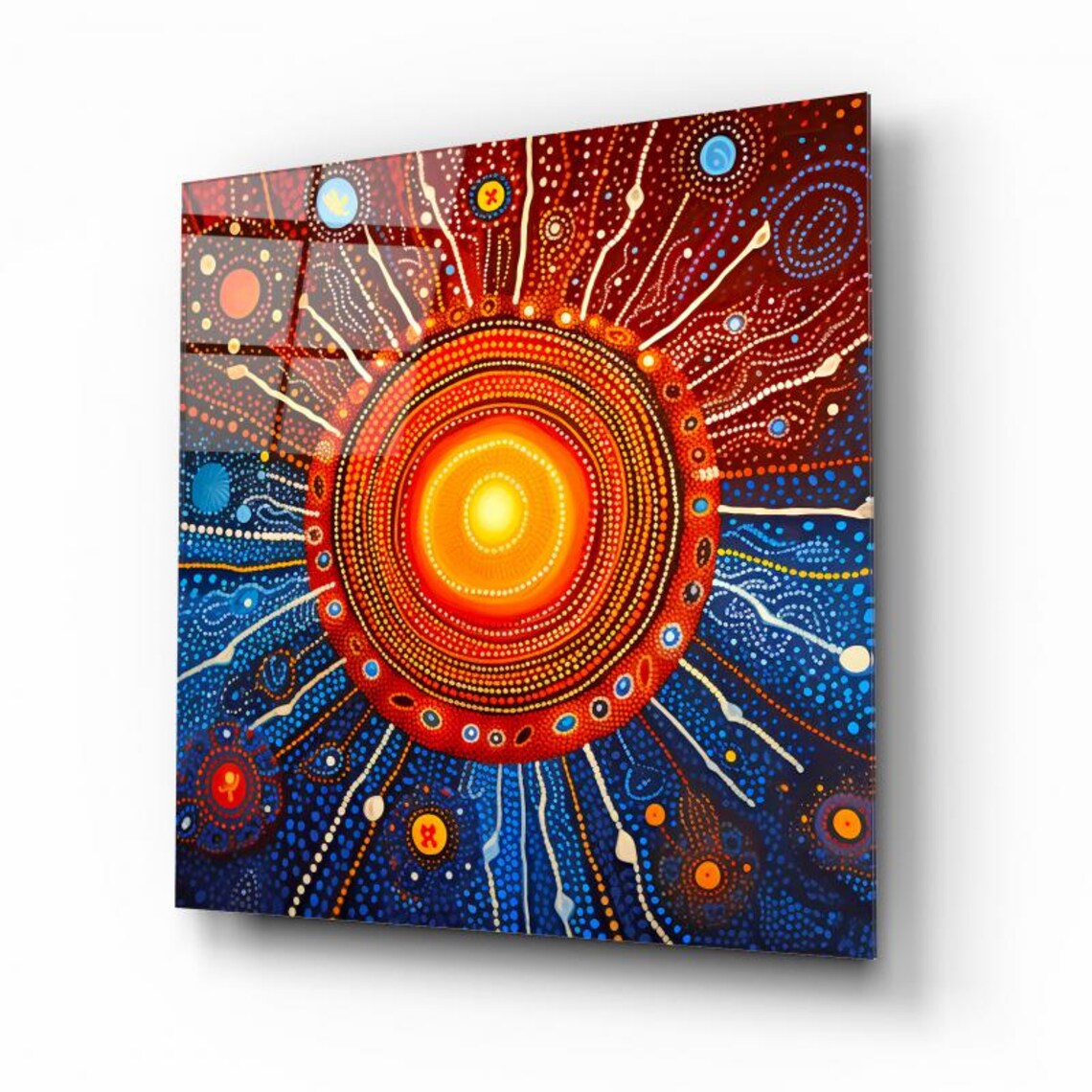 Radiant Sunburst Wall Art Tempered Glass Print Modern Space Decor Luxury Glass Wall Art For Home And Office - Image 2
