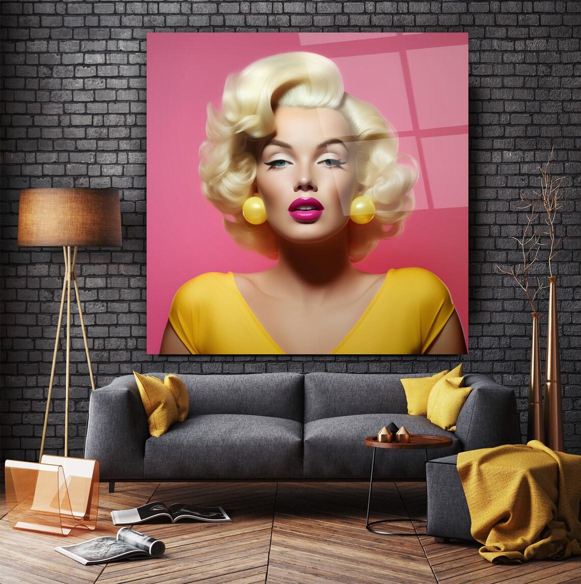 Iconic Glamour Portrait Wall Art Tempered Glass Print Modern Pop Art Decor Luxury Glass Wall Art For Home And Office - Image 3