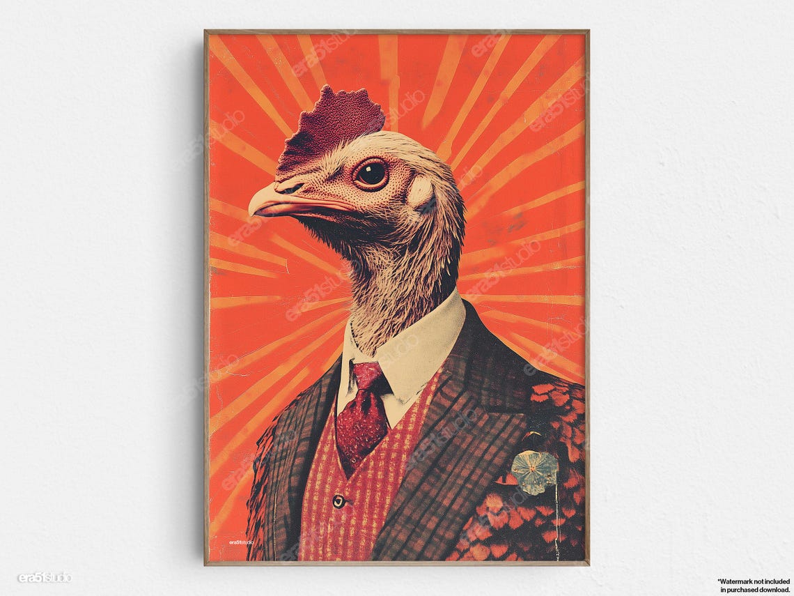 Turkey Business Original Midcentury Modern Minimalist Wall Art