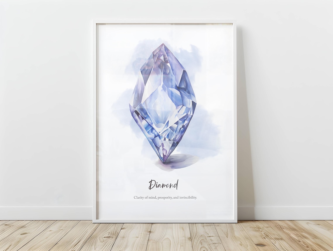 April Birthstone, Minimalist Crystal Print