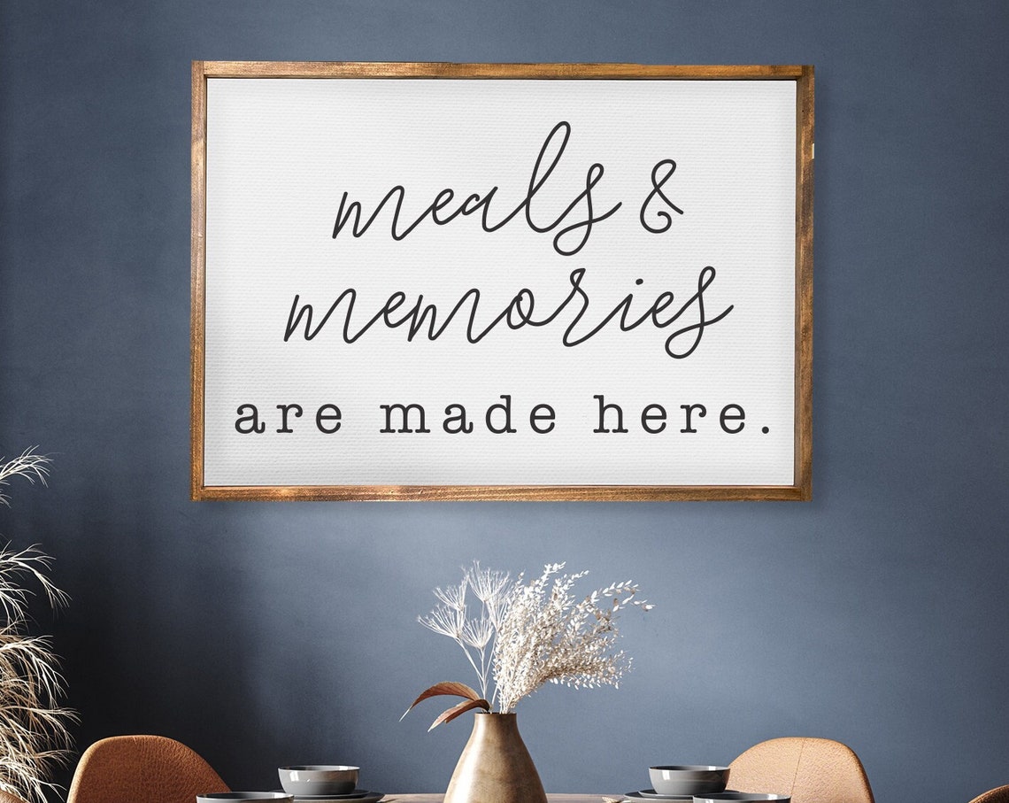 Meals And Memories Are Made Here Rustic Farmhouse Kitchen Wall Poster