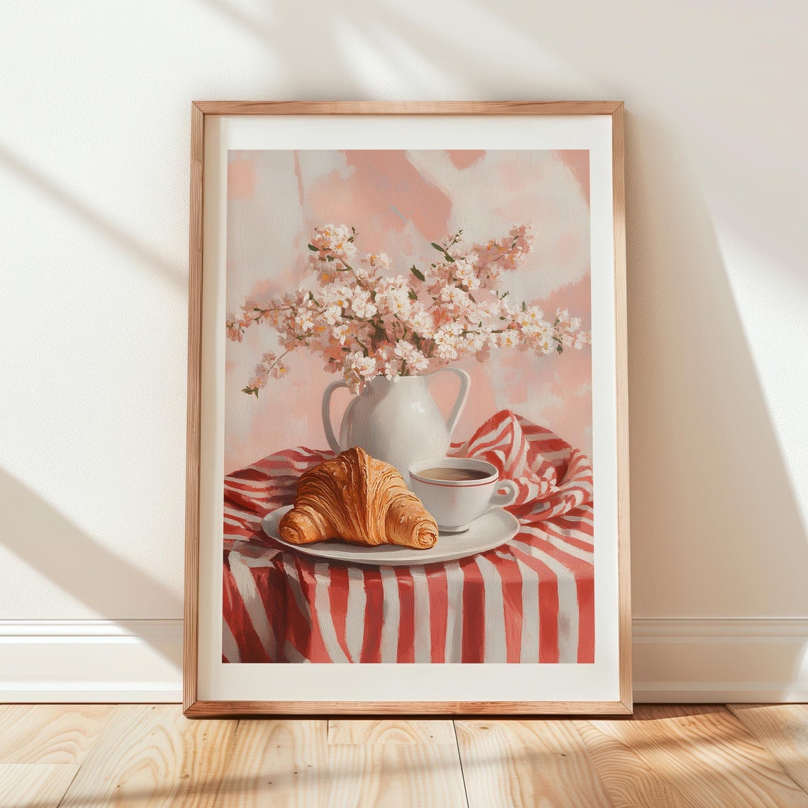 French Breakfast Wall Art Kitchen Prints Croissant And Coffee Print Workart Boho Kitchen Wall Decor