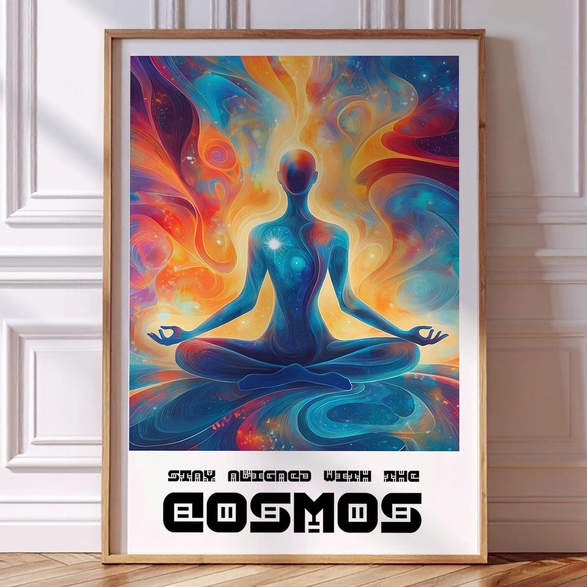 Cosmic Meditation Poster Spiritual Wall Art For Yoga Chakra Manifestation Aura Inner Peace Decor