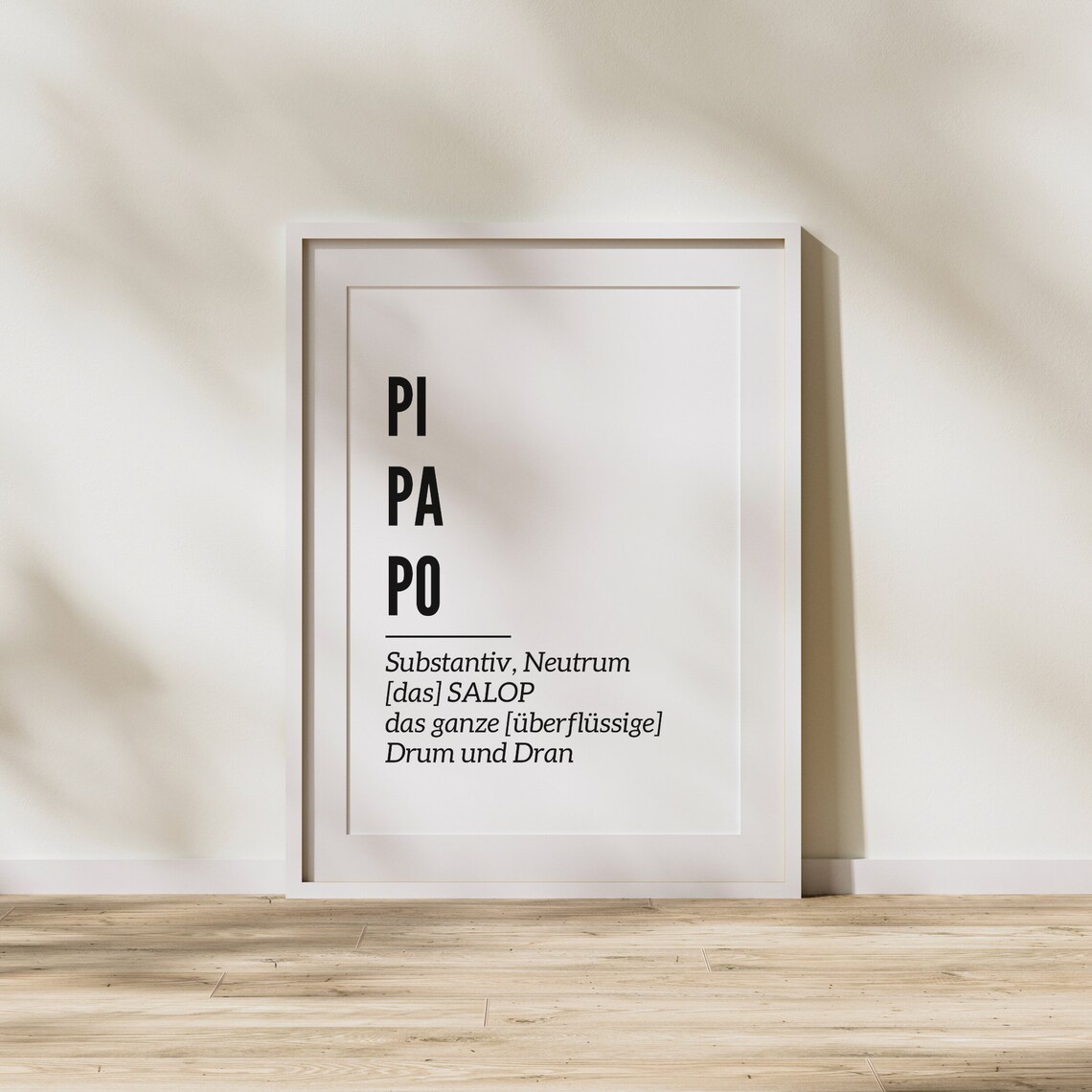 Pi Pa Po German Word Definition Funny Minimalist Word Quote Poster - Image 2