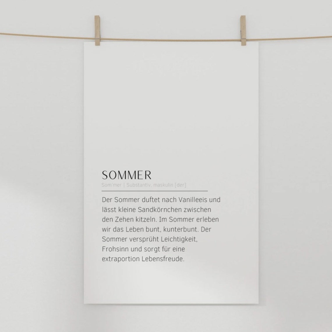 Summer Dictionary Definition Typography Poster for Seasonal Decor - Image 4
