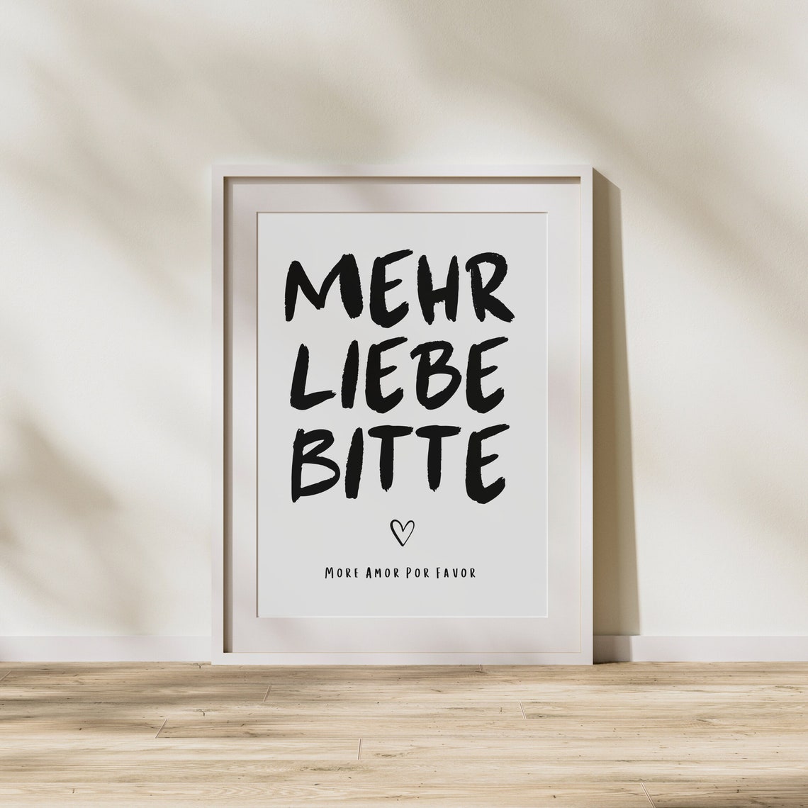 More Love Please Quote Poster Black and White Typography Decor - Image 4