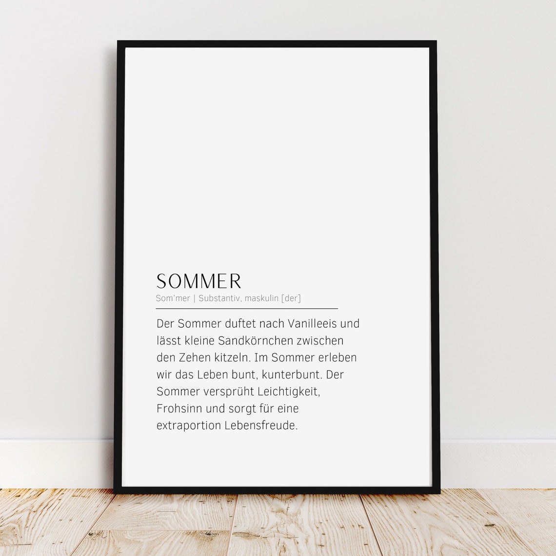Summer Dictionary Definition Typography Poster for Seasonal Decor