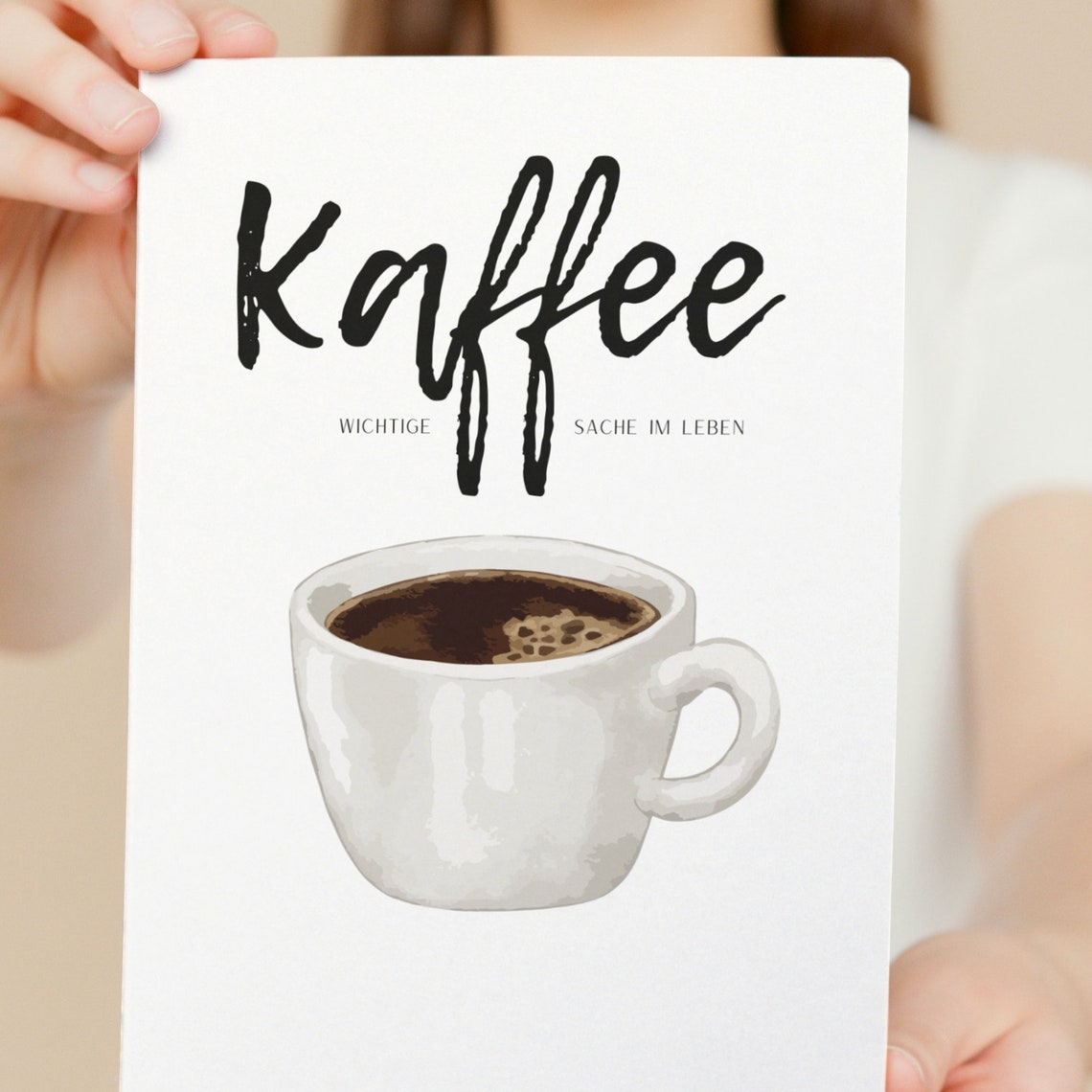 Coffee Quote Poster with Watercolor Cup for Kitchen Wall Decor - Image 4
