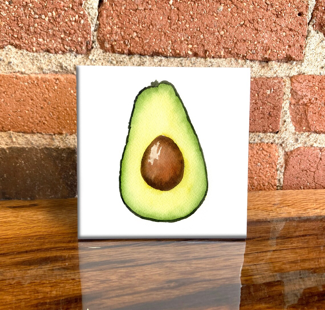 Avocado Ceramic Tile, Culinary Fruit Lover Art Print
