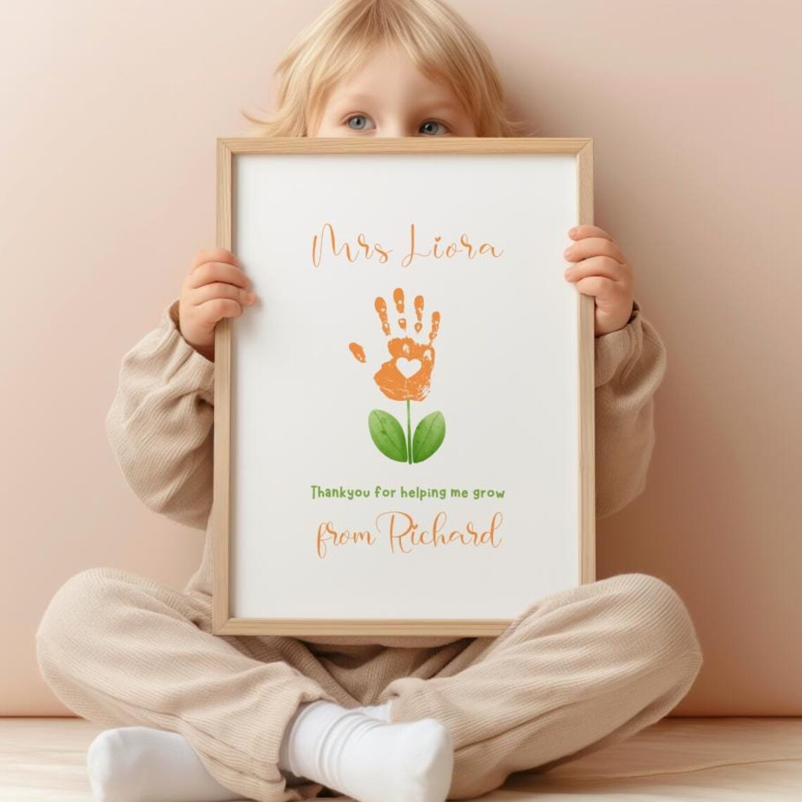 Teacher Appreciation Flower Hand Art Personalized Thank You Poster - Image 7