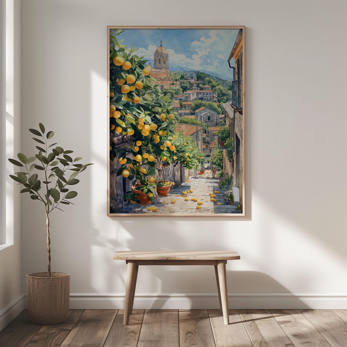 Sicily Watercolor Italy Travel Poster, Art Print - Image 2