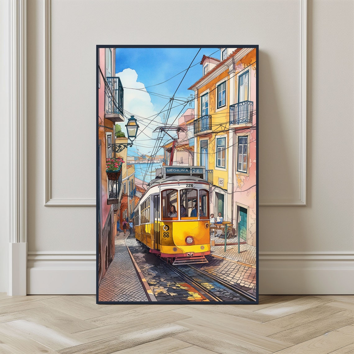 Watercolor Portugal Lisbon Print Wall Art Travel Poster Bairro Alto Lisbon Portugal Print Poster Instant Gift Idea