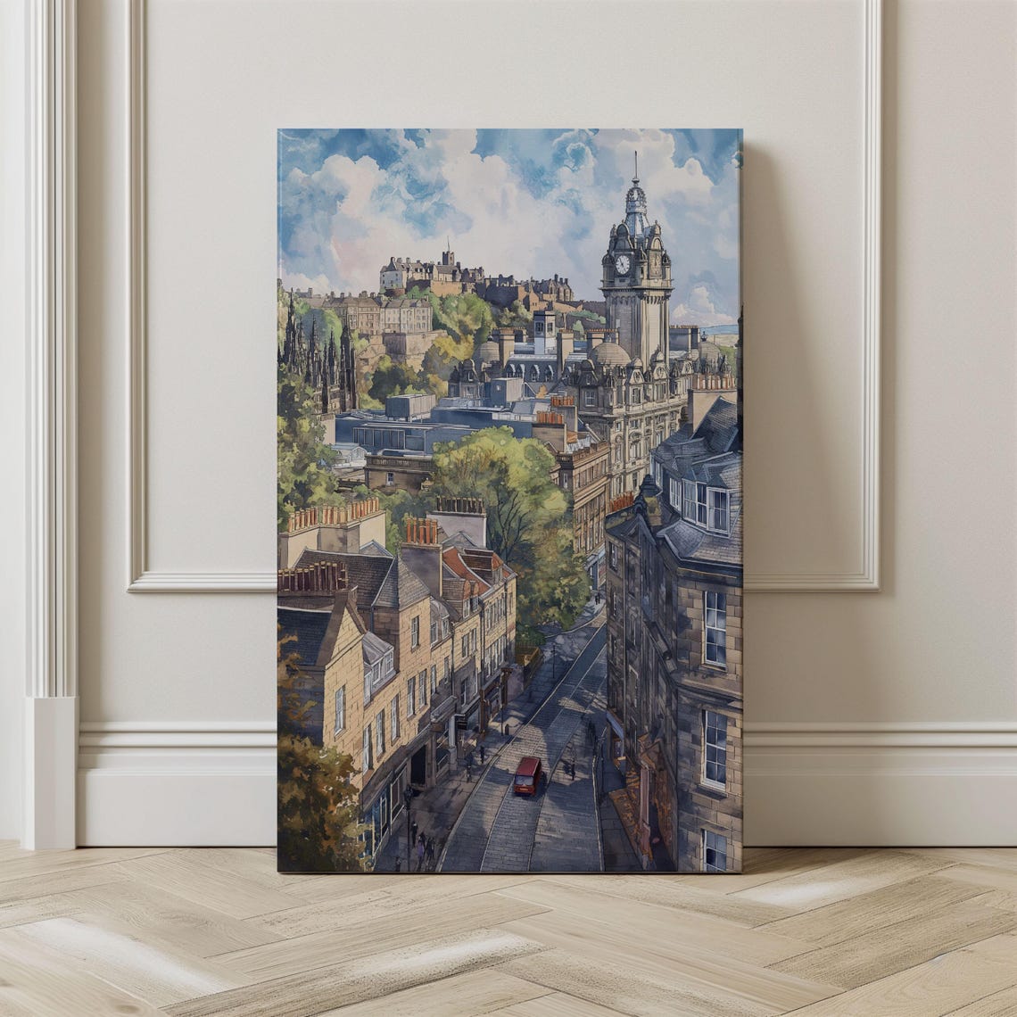 Watercolor Edinburgh City Travel Poster, Scotland - Image 2