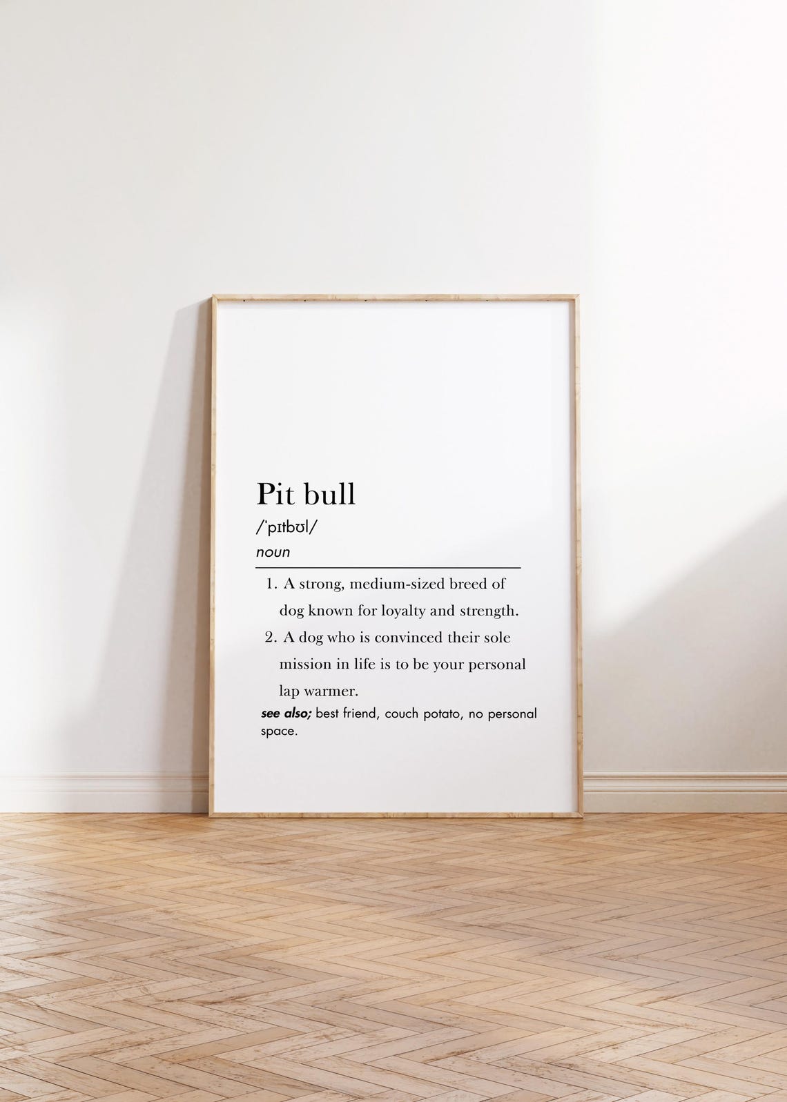 Pit Bull Dictionary Definition Funny Dog Lover Minimalist Poster - Image 3
