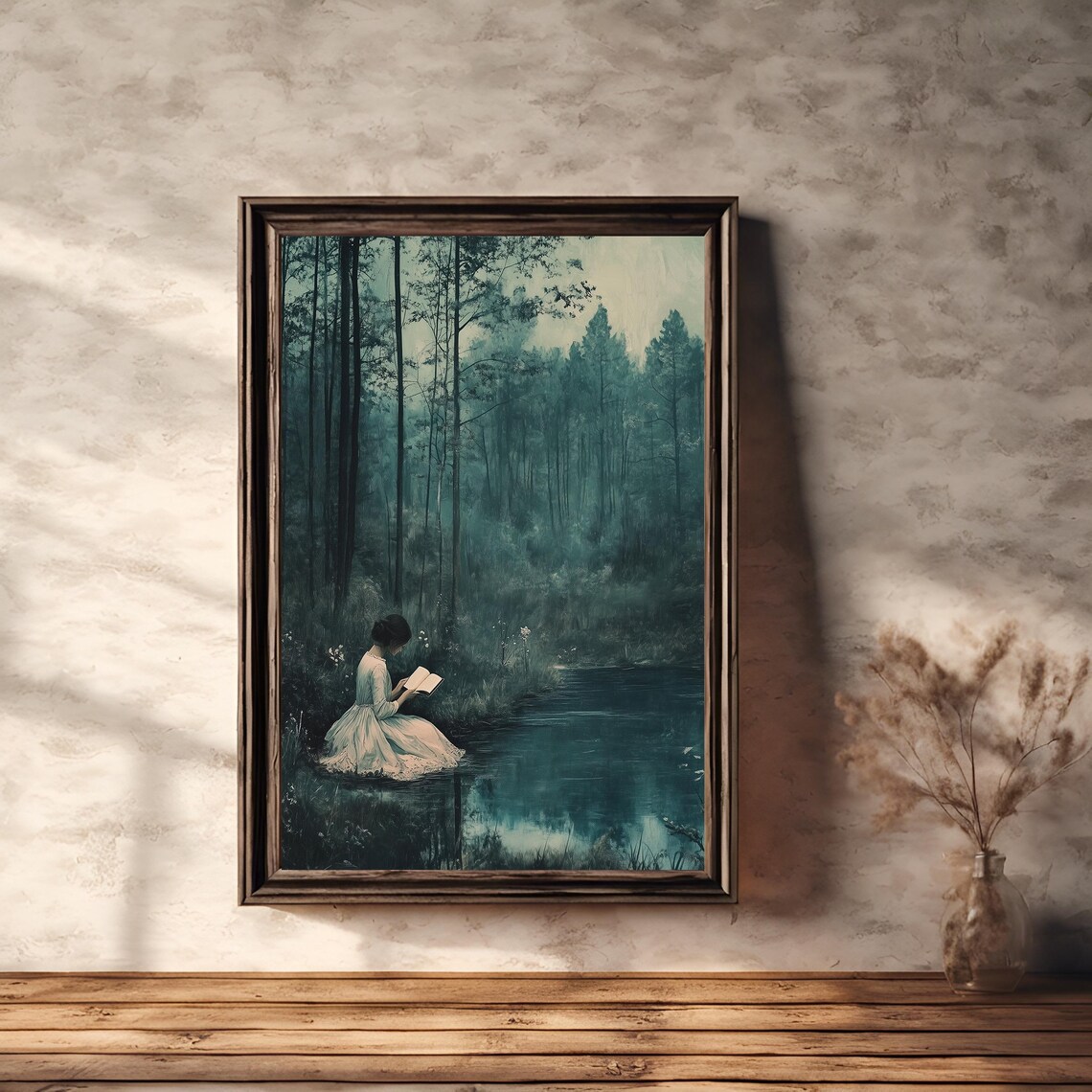 Reader At Lake Moody Dark Academia Art Print - Image 2