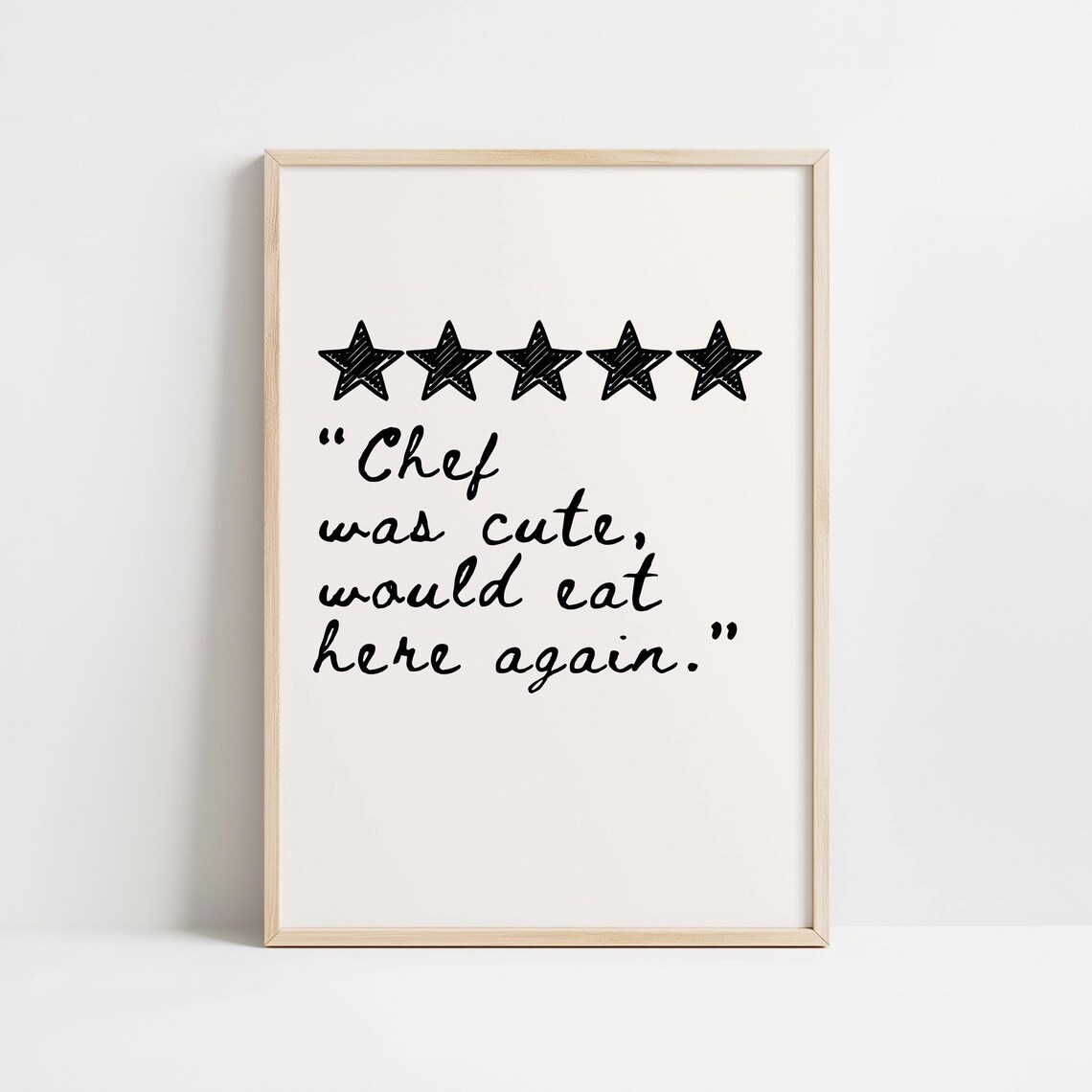 Kitchen Wall Art Print Chef Was Cute Would Eat Here Again Wall Art Poster Kitchen Quote Wall Decor Black And White Dining Room Print